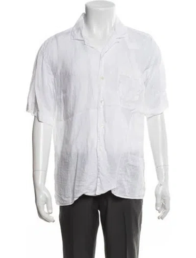 Pre-owned Hartford Linen Short Sleeve Shirt In White