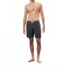 Hartford Linen Swim Short In Charcoal In Pink