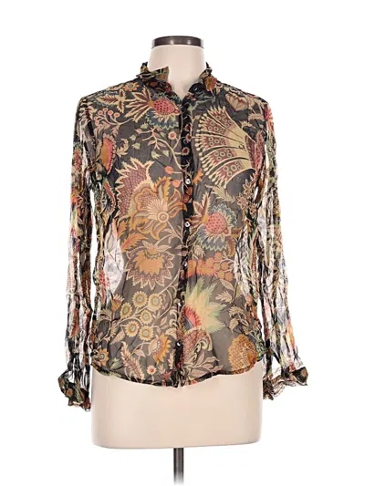 Pre-owned Hartford Long Sleeve Blouse In Brown