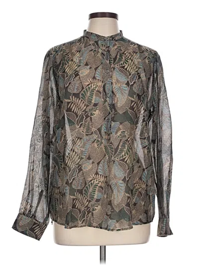 Pre-owned Hartford Long Sleeve Blouse In Gray