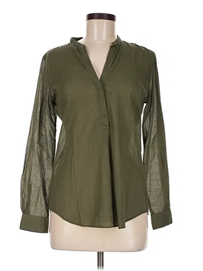 Pre-owned Hartford Long Sleeve Blouse In Green
