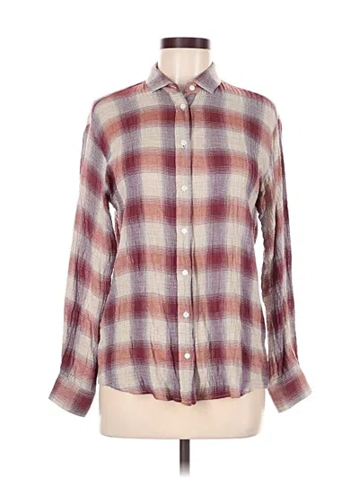 Pre-owned Hartford Long Sleeve Button Down Shirt In Burgundy