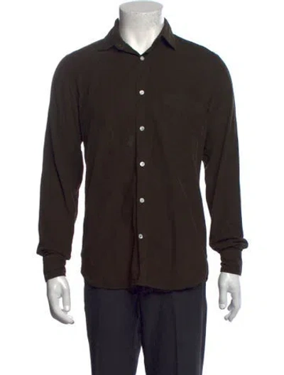 Pre-owned Hartford Long Sleeve Dress Shirt In Green