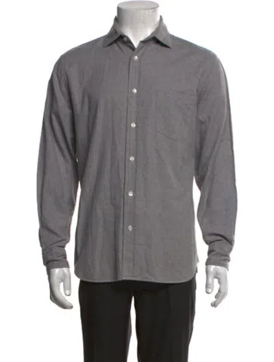 Pre-owned Hartford Long Sleeve Dress Shirt In Grey