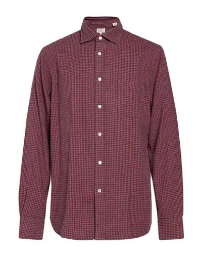 Hartford Man Shirt Brick Size M Cotton In Burgundy