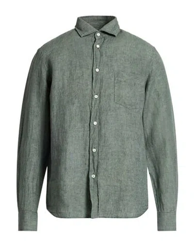 Hartford Man Shirt Military Green Size M Linen