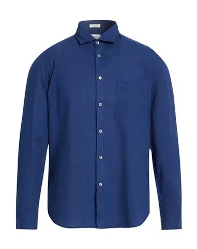 Hartford Man Shirt Navy Size Xxl Cotton In Blue