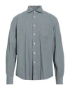 Hartford Man Shirt Slate Blue Size L Cotton