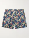Hartford Men's Floral Swim Short In Blue & Red In Multi