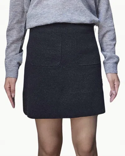 Hartford Messina Knitted Skirt In Dark Grey
