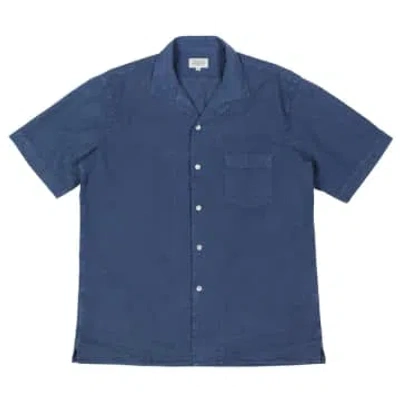 Hartford Palm Mc Pat Tencel Blend Shirt Cobalt In Blue