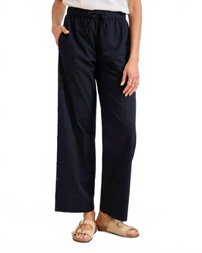 Hartford Palma Woven Eyelet Pant In Black In Blue