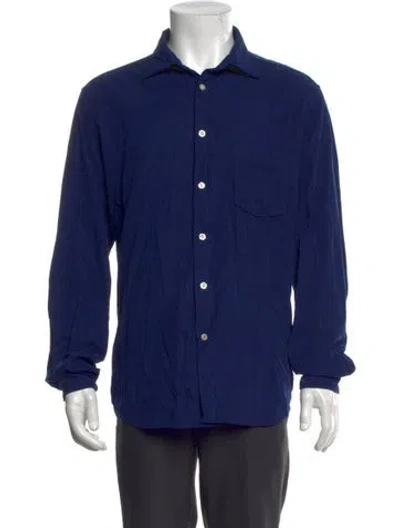 Pre-owned Hartford Patterned Long Sleeve Shirt In Blue