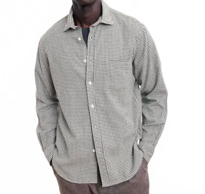 Hartford Paul Brushed Checked Flannel Shirt In Green Ivory In Gray