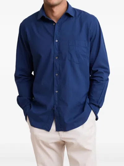 Hartford Paul Long-sleeve Button-down Shirt In Blue