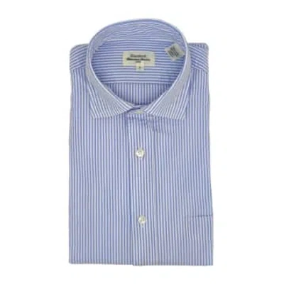 Hartford Paul Stripes Shirt Navy Man/white In Blue