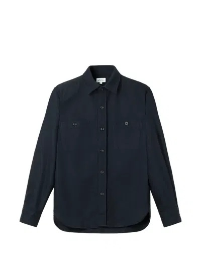 Hartford Percey Button-down Overshirt In Blue