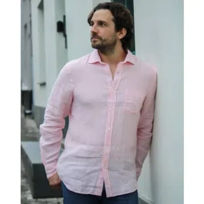 Hartford Pink Linen Shirt