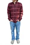 Hartford Pitt Light Plaid Flannel Shirt In Bordeaux In Multi