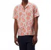 Hartford Plam Liberty Print Cotton Shirt In Coral In Pink