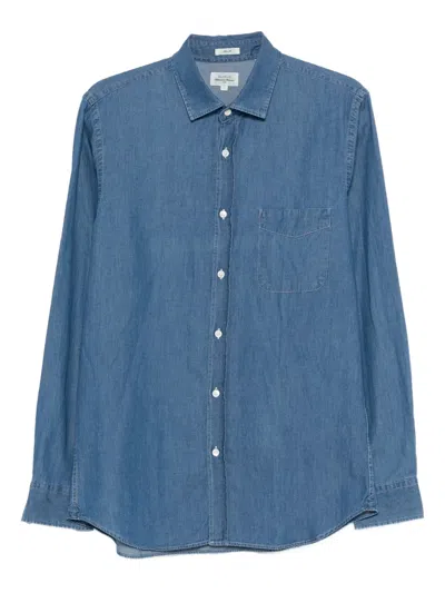 Hartford Pocket Denim Shirt In Blue