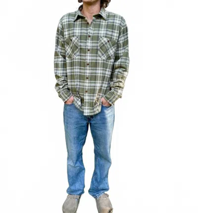 Hartford Pocket Flannel Shirt In Green In Multi