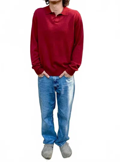 Hartford Polo Collar Sweater In Copper In Multi