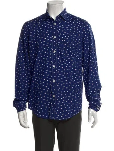 Pre-owned Hartford Printed Long Sleeve Shirt In Blue
