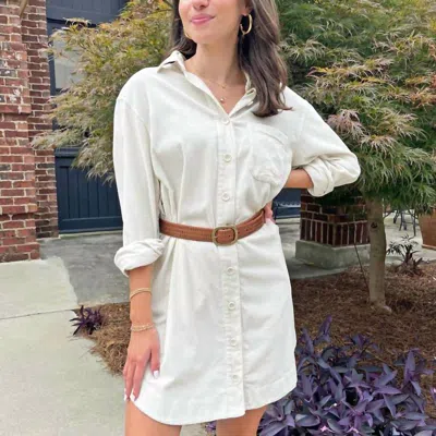 Hartford Revol Corduroy Dress In Cream In White