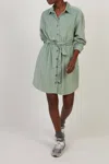 Hartford Revol Soft Corduroy Mini Dress In Jade