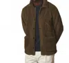 Hartford Sherpa Utility Jacket In Army Green In Green