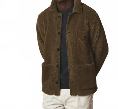 Hartford Sherpa Utility Jacket In Army Green