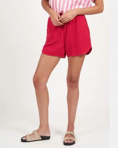 Hartford Soko Woven Short In Grenadine In Red