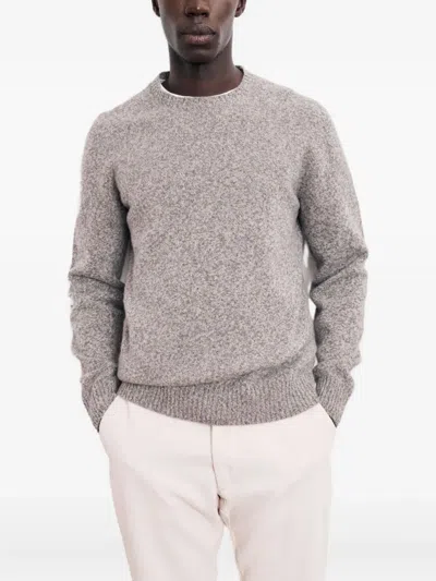 Hartford Speckled Crew-neck Sweater In Gray