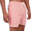 Hartford Stripe Swim Trunks In Red Seersucker In Pink