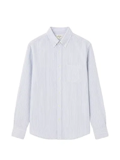 Hartford Striped Button-down Shirt In White