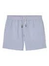 Hartford Striped Drawstring Swim Shorts In Blue