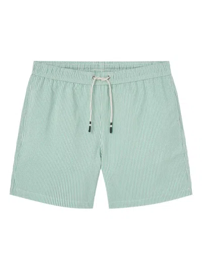Hartford Striped Swim Shorts In Green