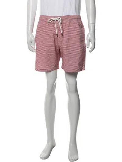 Pre-owned Hartford Striped Swim Trunks In Pink