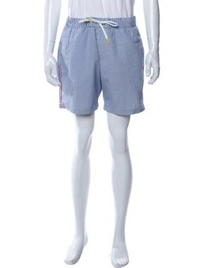 Pre-owned Hartford Striped Swim Trunks In White