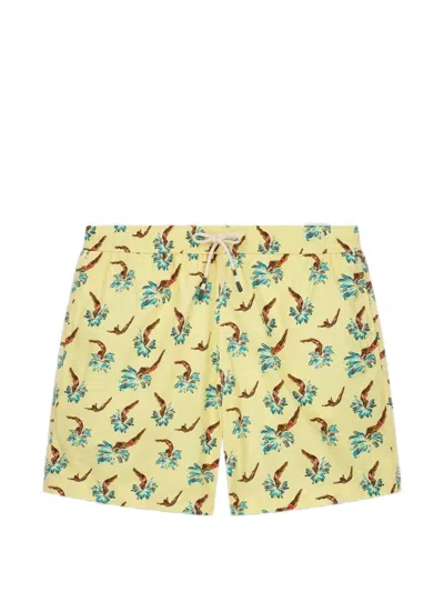 Hartford Swim Divers-print Swim Shorts In Yellow