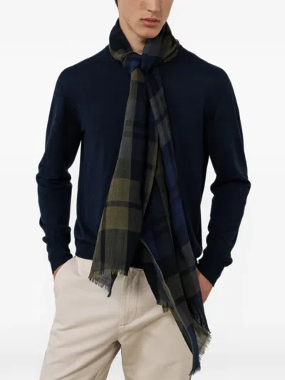 Hartford Tartan Check-pattern Frayed Scarf In Multi
