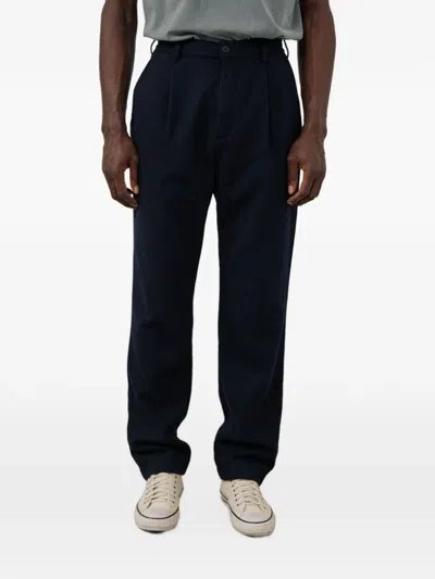 Hartford Task Pleated Straight-leg Trousers In Black