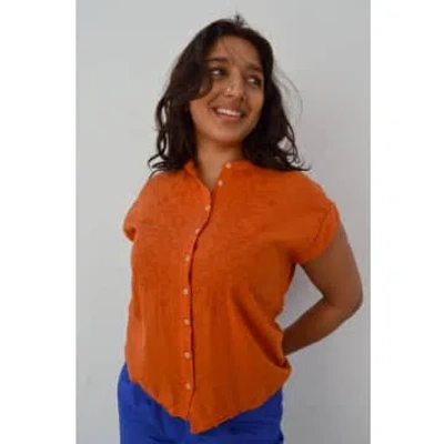 Hartford Teary Knitted Sunset Shirt In Brown