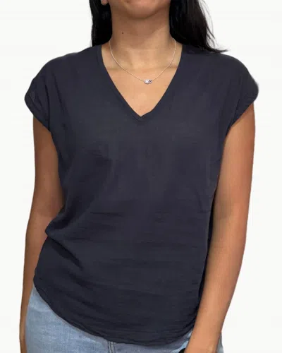 Hartford Tomari Knit T-shirt In Charcoal In Blue