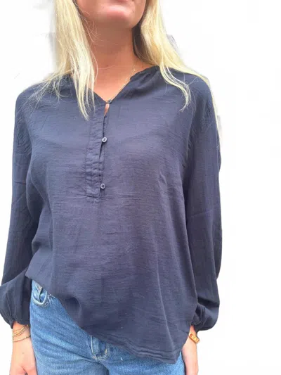 Hartford Turin Knit T-shirt In Dark Navy In Brown