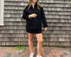 Hartford Valentine Woven Coat In Navy In Blue