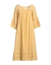 Hartford Woman Midi Dress Mustard Size 3 Cotton In Yellow