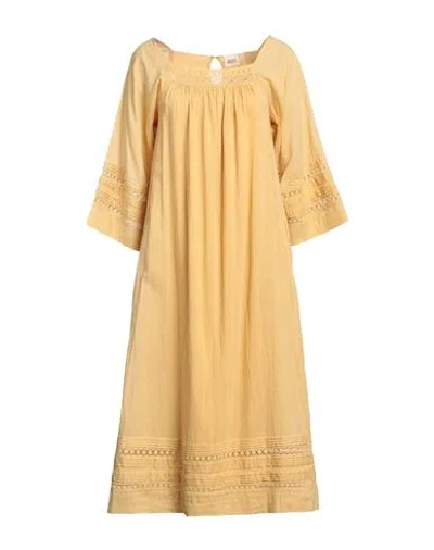 Hartford Woman Midi Dress Mustard Size 3 Cotton In Yellow