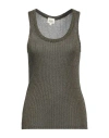 Hartford Woman Top Military Green Size 3 Viscose, Metallic Polyester, Polyamide In Green